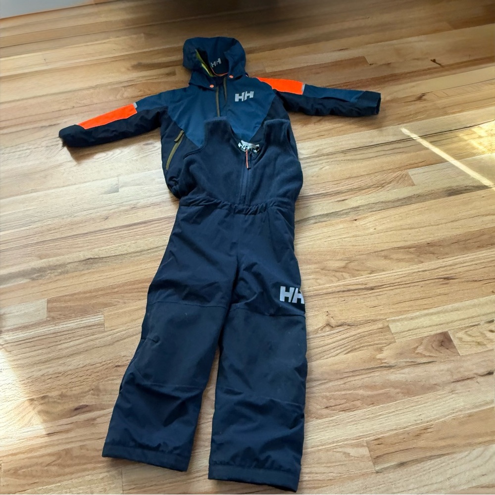Helly Hansen Children's Dark Blue Ski set with Bright Orange Details